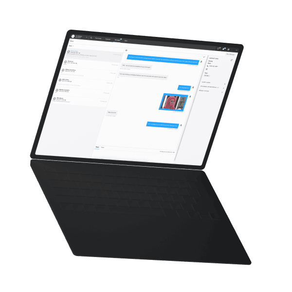 Two-way client messaging in Boulevard on a laptop