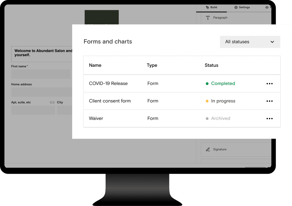 Boulevard medspa forms and photo charting inside a client profile