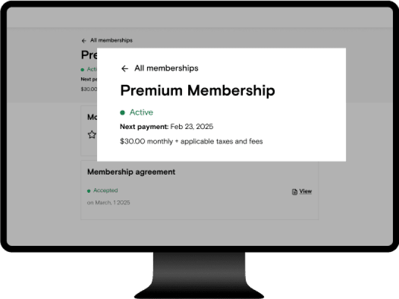 Boulevard membership settings configured by an operator