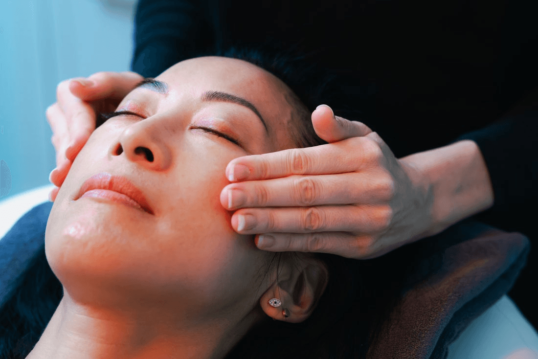 A woman receiving a spa treatment