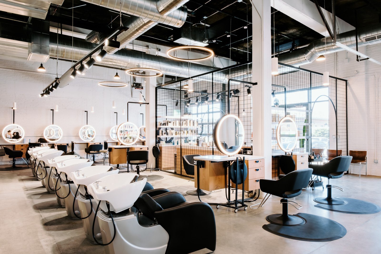 A wide shot of the inside of the Craft Collective Salon.