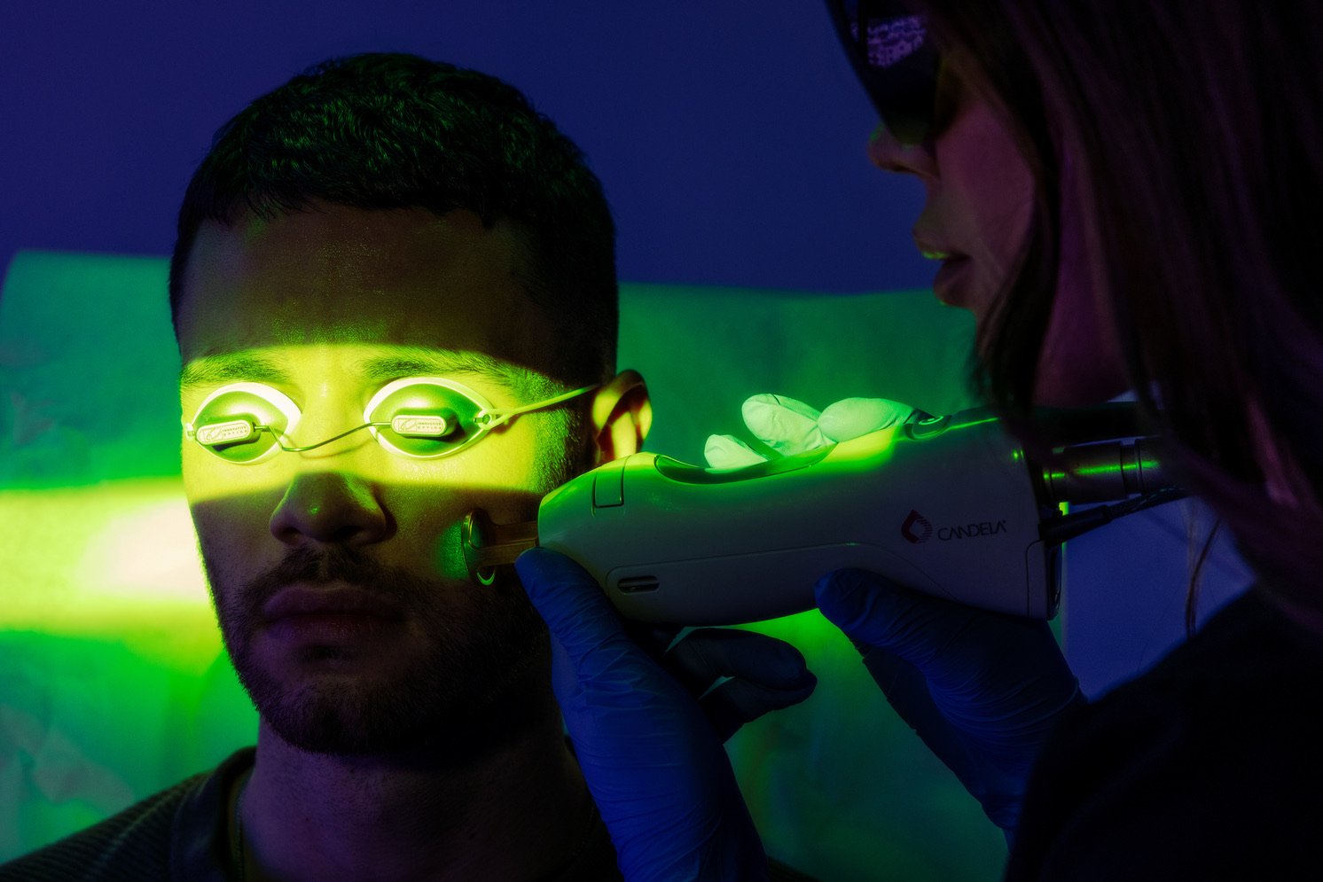 A client receiving a medspa treatment