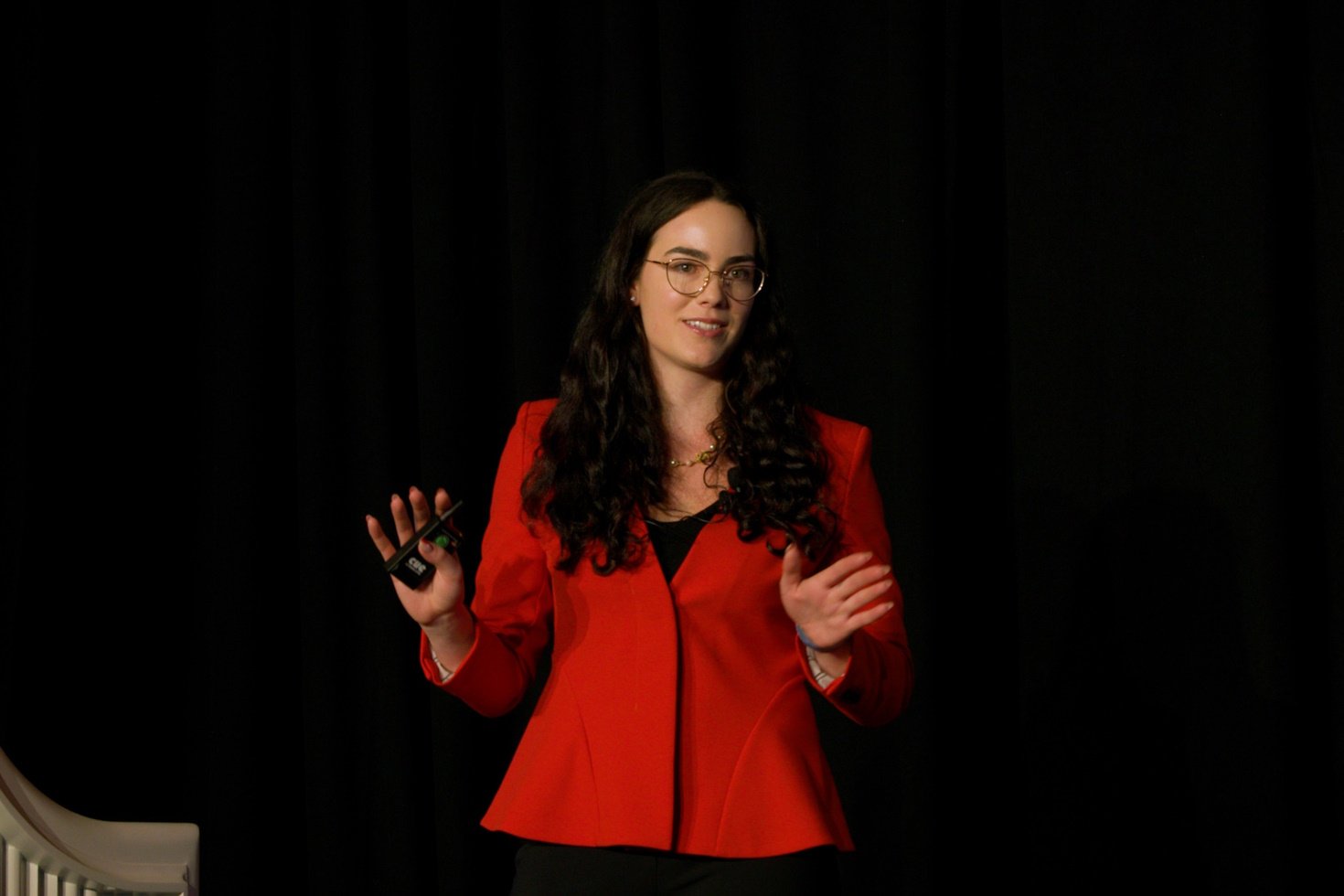 Amber Leonard, SpaDerma's Director of Business Development, gives a talk at the 2023 AmSpa Medical Spa Show